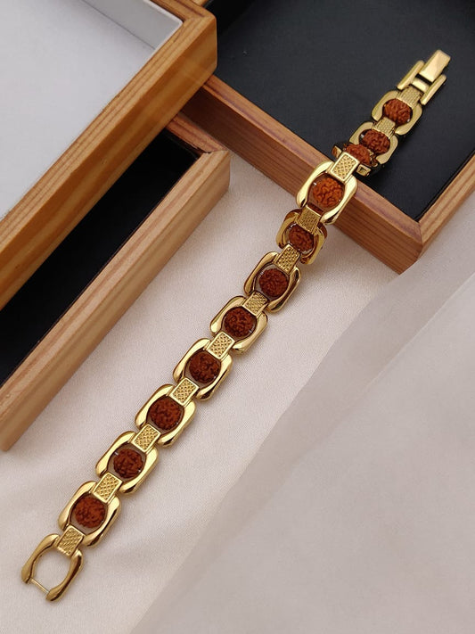 Gold Plated Essential Rudraksha Bracelet