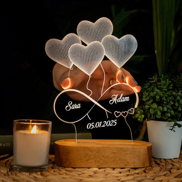 Personalized 3D Illusion Infinity LED Love Lamp – Anniversary Special